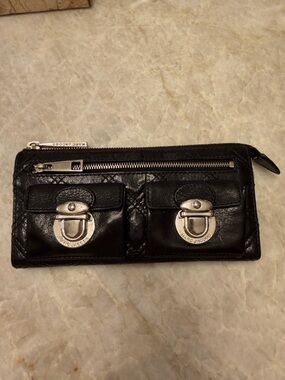 Marc Jacobs Quilted Black Leather Clutch Wallet